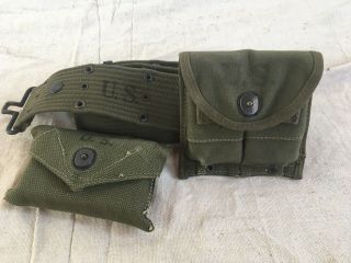 2 M - 1 Carbine 15 Round Magazines In Pouch With Belt And Wound Dressing 3