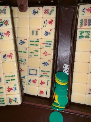 Vintage Japanese Dominoes With Case 144ct 3