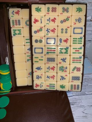 Vintage Japanese Dominoes With Case 144ct 4