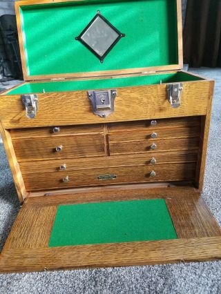 Vintage H Gerstner & Sons Oak Machinists Chest Model 41A No Key 7 drawers 5