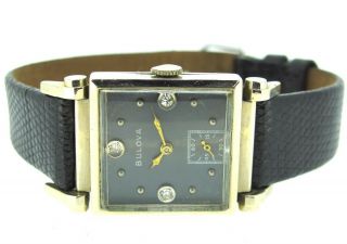 Bulova Antique 14k Yellow Gold Case Mechanical Hand Winding Wristwatch 21 Mm