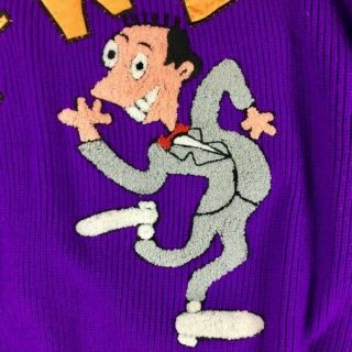 1980s Soft Official Pee Wee Herman Baggy Sweater 48” Chenille Patch Licensed Fan