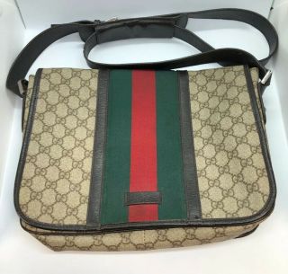 Gucci Crossbody Messenger Shoulder Bag Side Bag Purse Gg Authentic Vintage