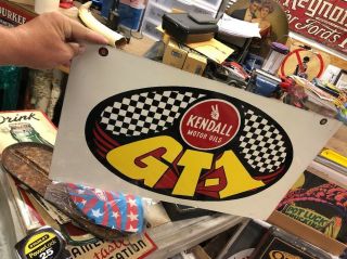 Vintage Kendall GT1 Racing Oil Sign Double Sided Service Station Metal Sign 2