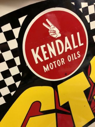 Vintage Kendall GT1 Racing Oil Sign Double Sided Service Station Metal Sign 3