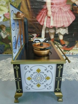 Vintage German Schopper Miniature Stove with Accessories - 1:6 Marked 8