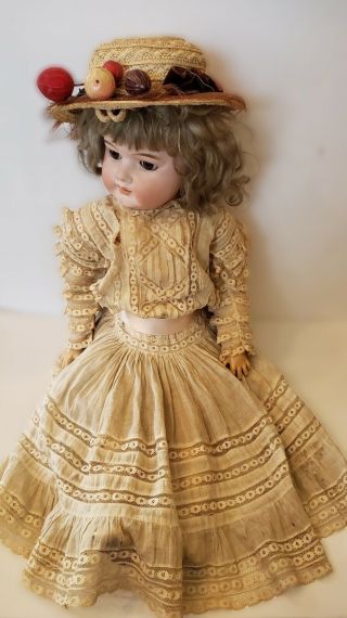 Antique Schoenau Hoffmeister Bisque Head Doll 23 Inch