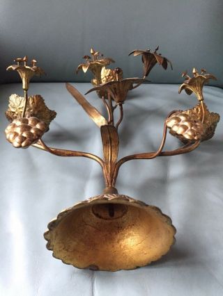 A Antique Late 19th Century Cast Brass Candle Holders 3