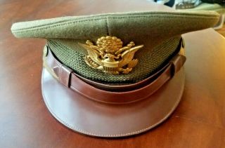 Ww2 Usaf Officer Dress Jacket Visor Cap Hat Made By Keystone.