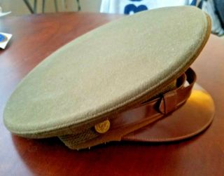 WW2 USAF Officer Dress Jacket Visor Cap Hat Made by Keystone. 4