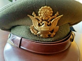 WW2 USAF Officer Dress Jacket Visor Cap Hat Made by Keystone. 6