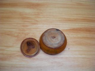 Vintage Treen Ware Covered Jar Bowl Wood Turning Trinket Box Estate Find Old 4
