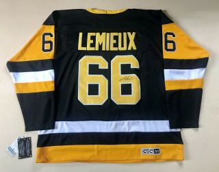 Mario Lemieux Signed Jersey - With.  Ccm Vintage Jersey,  Size 50 (with Tags)