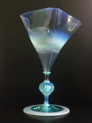 ULTRA RARE Powell Blue opal antique Whitefriars art vaseline glass Christies 2