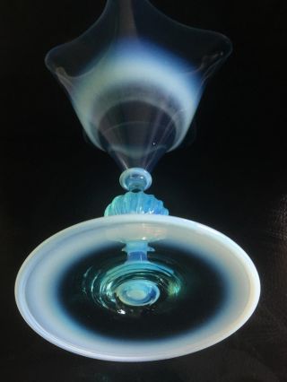ULTRA RARE Powell Blue opal antique Whitefriars art vaseline glass Christies 4