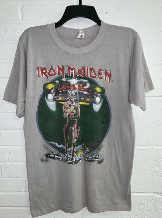 Vintage Iron Maiden 1987 Somewhere On Tour Concert Tour T - Shirt Medium M Rare