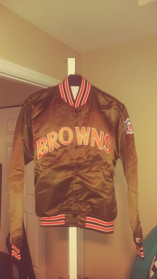 Vintage Cleveland Browns Throwback Satin Starter Jacket Large Nwot