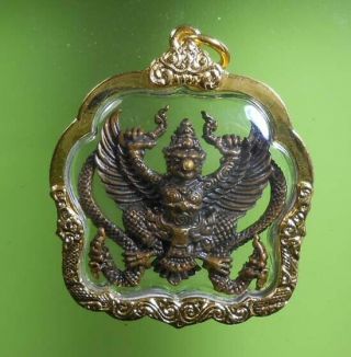 Old Thai Buddha Amulet Garuda Lp Phard Very Rare