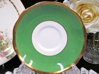 ROYAL ALBERT tea cup and saucer green & gold gilt pattern teacup low Doris 2