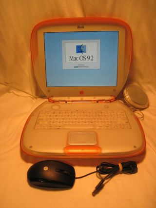 Vintage Apple iBook G3/300 M2453 Tangerine Clamshell Laptop 12.  1 