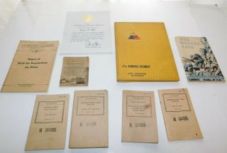 1942 Pine Camp 37th Armored Division Book & Armored Force Manuals,  Etc.