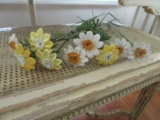9 Gorgeous Old Vintage Porcelain Flowers White & Soft Yellow For Display