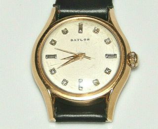 Vintage Baylor Automatic 14k Yellow Gold & Diamond 17 Jewels Watch - Serviced