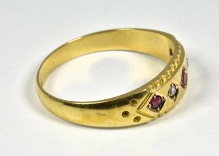 Antique Victorian 15ct Gold Ruby & Diamond Ring,  (Chester 1898) 4