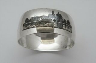 Antique - Iraqi Islamic – Solid Silver & Niello - Napkin Ring - Signed