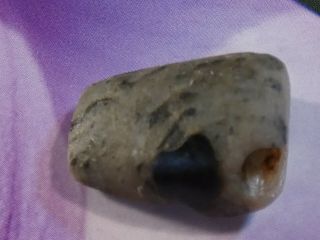 ANCIENT PRE - COLUMBIAN - MESOAMER JADE CELT PENDANT BEAD 22 BY 17 BY 10 MM 3