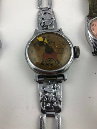 Vintage 1930s Ingersoll Walt Disney Mickey Mouse Wrist Watch W/ 3