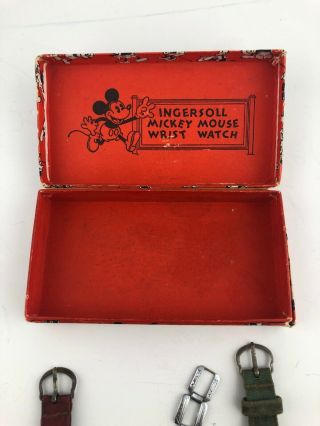 Vintage 1930s Ingersoll Walt Disney Mickey Mouse Wrist Watch W/ 7