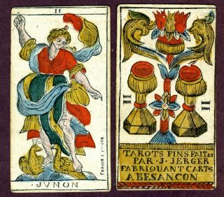 Tarot Of Besancon,  By Jerger,  C1810 Cards,  Antique