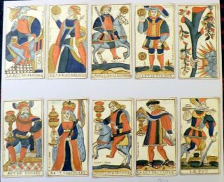 Tarot of Besancon,  by Jerger,  c1810 cards,  antique 2