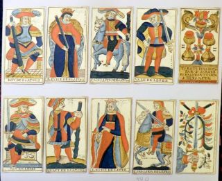 Tarot of Besancon,  by Jerger,  c1810 cards,  antique 6