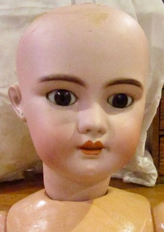 Antique 28 " Dep Perfect Jumeau Doll W/orig French Jtd Compo Body W/lg Eye Cuts