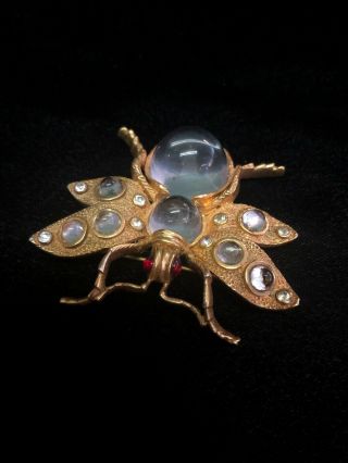 Vintage Vermeil Over Sterling Silver Signed Hobe Jelly Belly Bug Pin/brooch