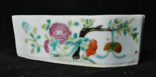 Antique Chinese Porcelain Leaf Shaped Censer Rose Famille Incense Burner 3