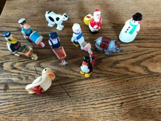 10 Rare Vtg 60’s Disney And Other Ramp Walkers Toys Donald Duck Popeye Cow Santa