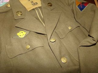 Wwii Us Military Armored Force Wool Uniform Coat With Tie & Hat Ruptured Duck