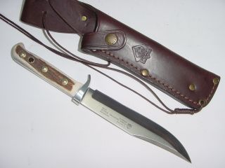 Vintage Puma 6396 Stag Handle Bowie Knife & Sheath - 07/rc Germany