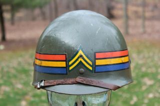 Ww2 1950s? M1 Us Westinghouse Painted And Decaled Helmet Liner Usatc Armor