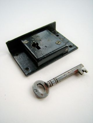 Iron Cut Cabinet Drawer Lock C/w Key 2 1/2 " X 1 5/8 " X 1/2 ",  Several Available