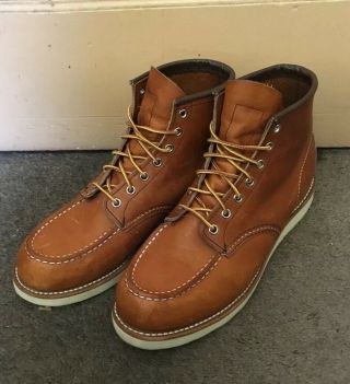 Red Wing Irish Setter 875 Moc Toe Leather Boots Size 9.  5 D Made In Usa Vintage
