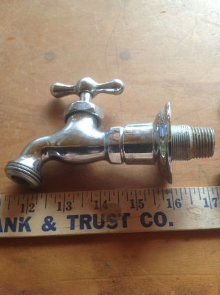 2 Vintage Brass Water Spigot Outdoor Garden Faucet Collectible Hardware Decor 2