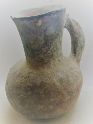 Finest Circa 100 - 300ad Ancient Roman Terracotta Wine Jug With Handle