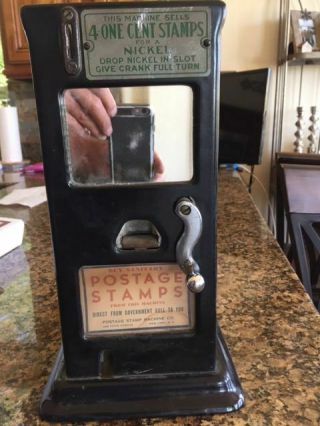 Vintage Stamp Vending Machine 4 One Cent Stamps For A Nickel.