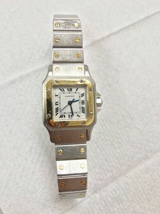 Vintage cartier watch: santos automatique gold / steel 11