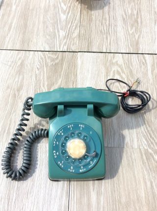 Rare Vintage Country Blue 1957 Western Electric Rotary Desk Telephone