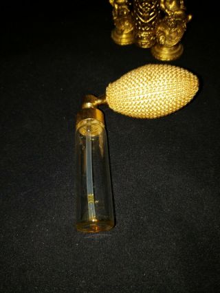 Vintage GLOBE Atomizer Ormolu Double Cherub Perfume Bottle 24K Gold Plated 1930s 8